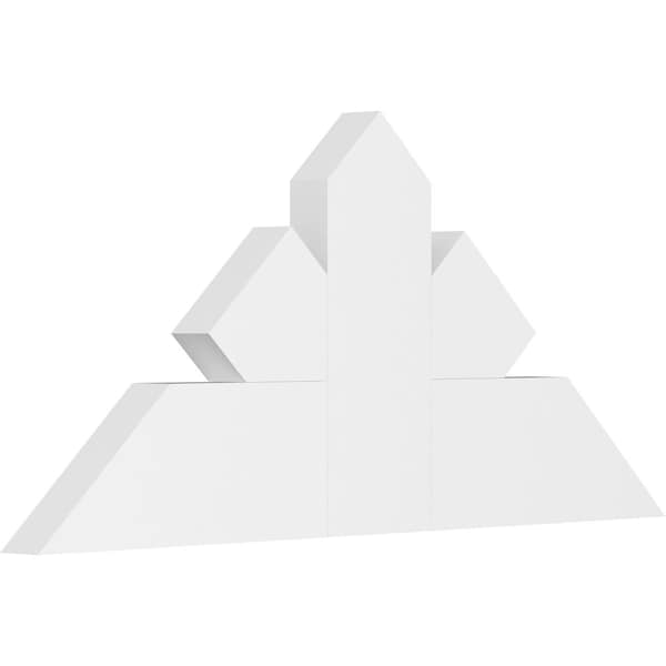 Ekena Millwork Saratoga Architectural Grade PVC Gable Bracket, 36"W x 16 1/2"H x 2"D x 6"F, 11/12 Pitch GBP036X17X0206SAR00 - main